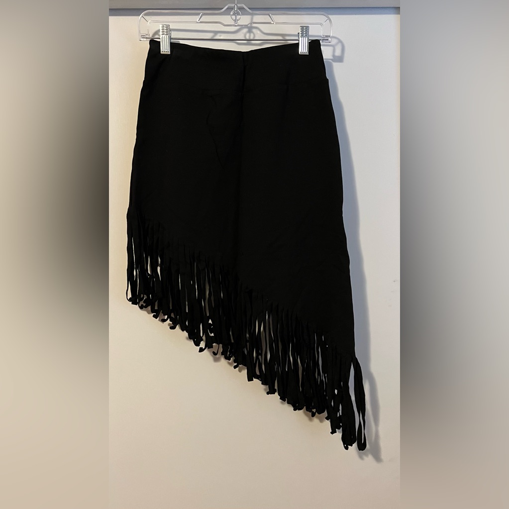 Blue B Brand Diagonal Fringe Skirt